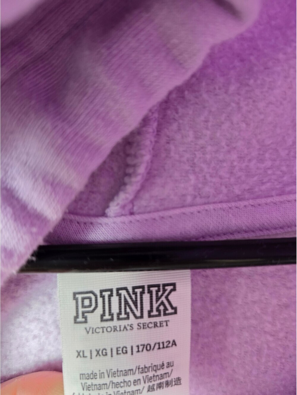 Victorias Secret Pink Purple Sweater Dress Logo Hooded Pullover Long Sleeve XL - Picture 3 of 8